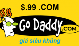 Khuyến mãi tên miền GoDaddy đuôi .com giá khủng 0.99 USD