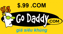 Khuyến mãi tên miền GoDaddy đuôi .com giá khủng 0.99 USD