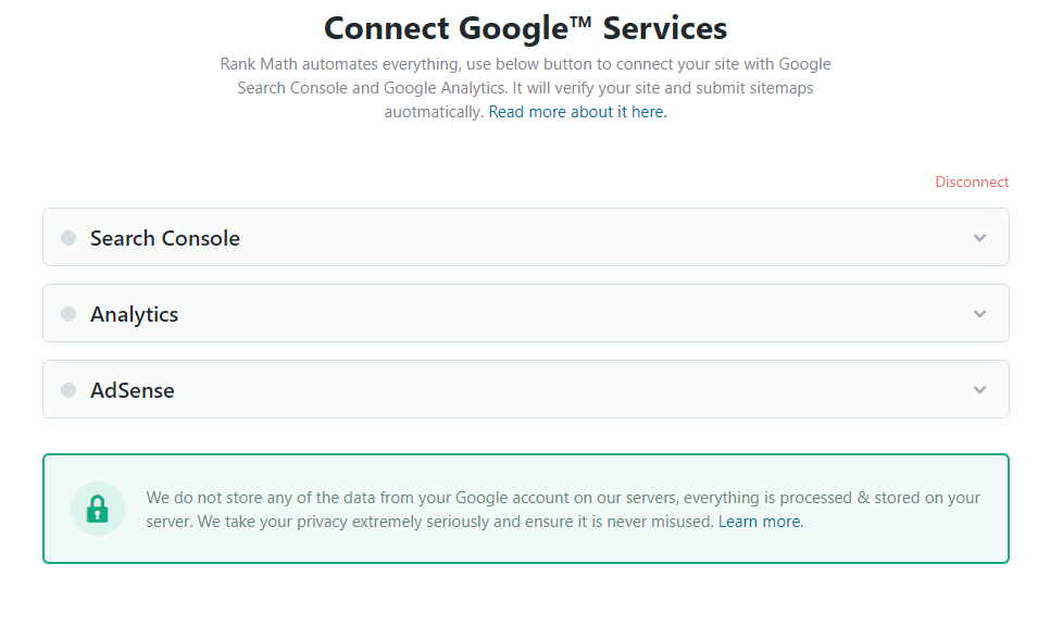 Connect Google Services in Rank Math