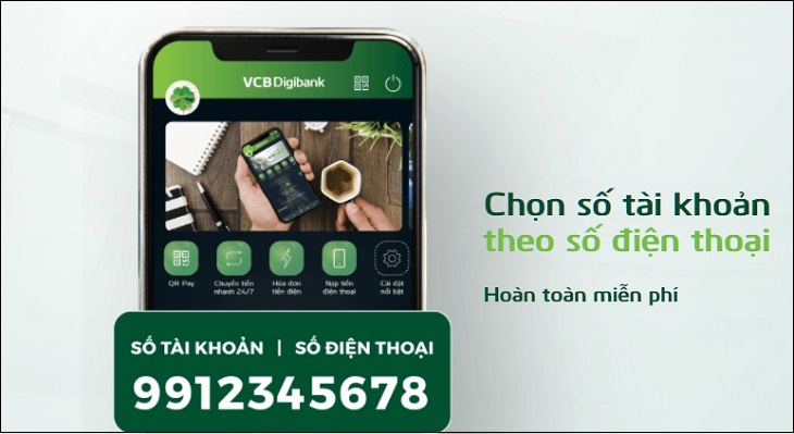 Chọn số tài khoản theo số điện thoại - Mở tài khoản ngân hàng Vietcombank online
